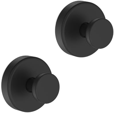 BNTUK Suction Cup Hook Set for Bathroom Window Glass 2-Pack Black