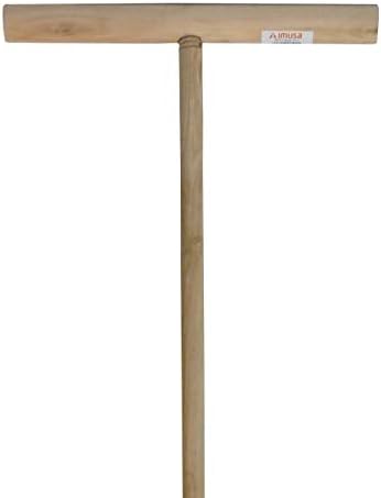 Imusa I522-28 Cuban Mop Stick Lightweight Natural Wood with Plausible Insert