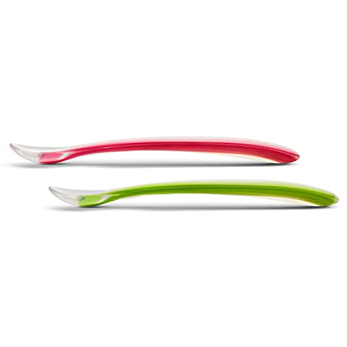 Munchkin Gentle Silicone Spoons 4 Pack Pink Green