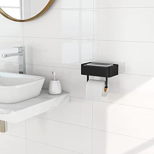 JUYSON Toilet Paper Holder with Shelf and Wipes Storage