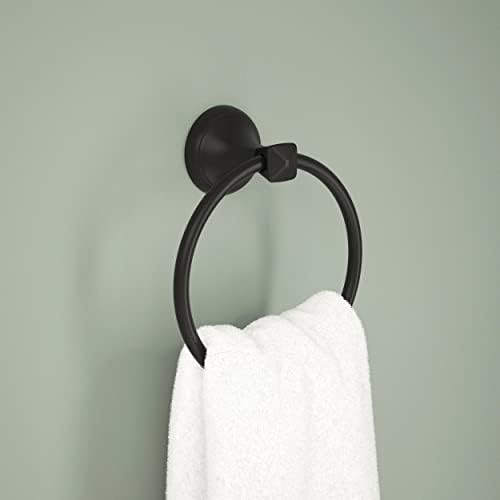 Sturdy Matte Black Bath Towel Holder Ring