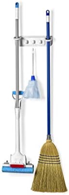 Sturdy Mop and Broom Organizer White