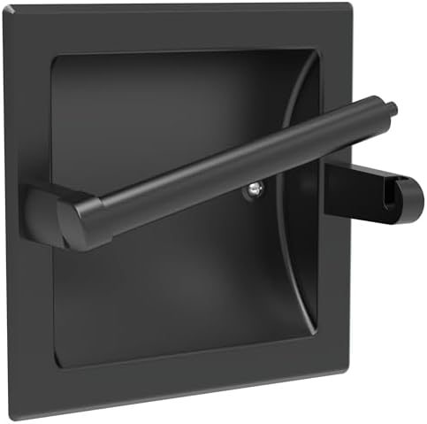 Matte Black Recessed Toilet Paper Holder