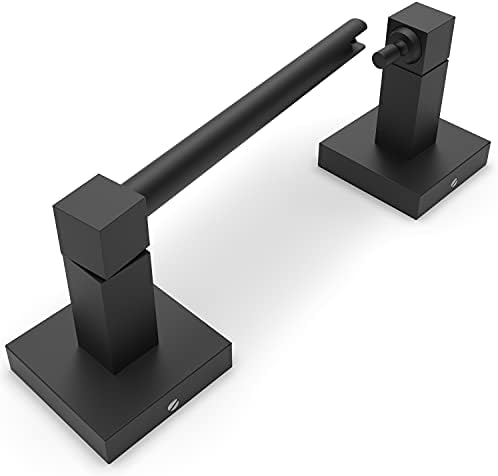 Ruacq Toilet Paper Holder Double Post Pivoting Dial Design Black Modern Bathroom Essential