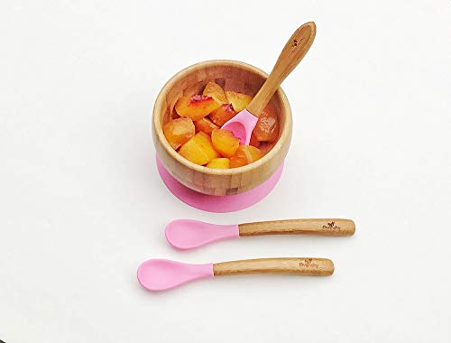 Avanchy Bamboo Silicone Baby Feeding Spoon Safe Ergonomic BPA-Free