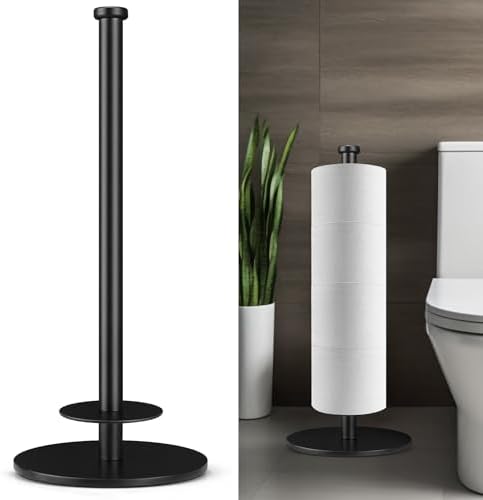 HHAOLUDUO Double-Action Toilet Paper Holder Stand