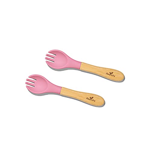 Avanchy Baby Fork Set - Bamboo and Silicone Spork for Toddler