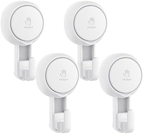 Elegear Suction Cup Shower Hooks 4-Pack