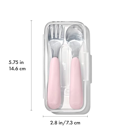 OXO Tot On-The-Go - Compact Blossom Flatware Set for Little Hands