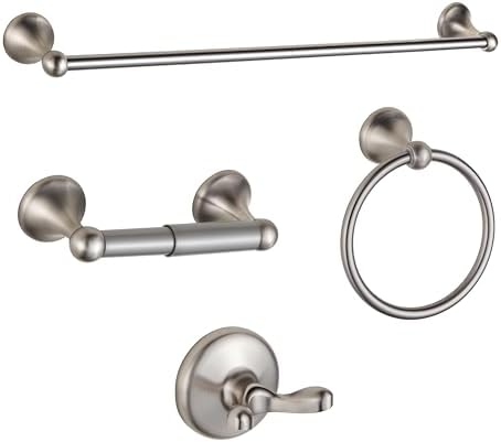 BGL 4-Piece Bathroom Hardware Set with Towel Bar and Robe Hook