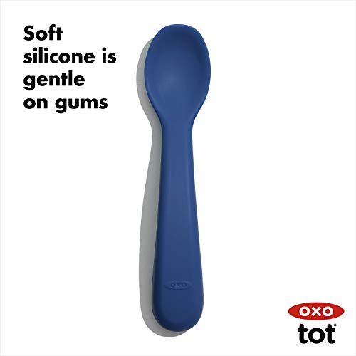 OXO Tot Silicone Spoon Set Navy