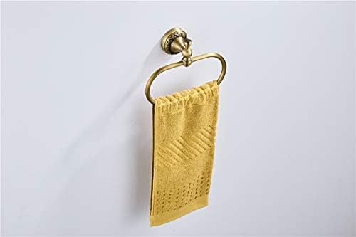 Flybath Oval Towel RingAntique Brass with Exquisite Pattern Durable Bathroom Kitchen Towel Hanger