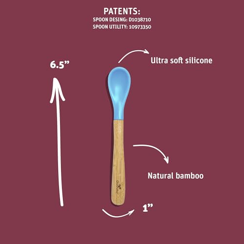 Avanchy Bamboo Silicone Baby Feeding Spoon Safe Ergonomic BPA-Free
