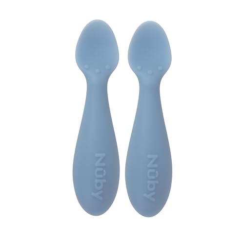 Nuby Silicone Mini Spoons 2-Pack for 4 Month Babies Blue