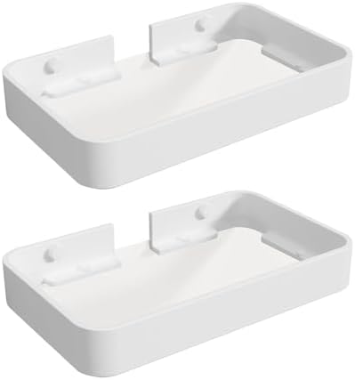 White Floating Wall Organizer for Bathroom