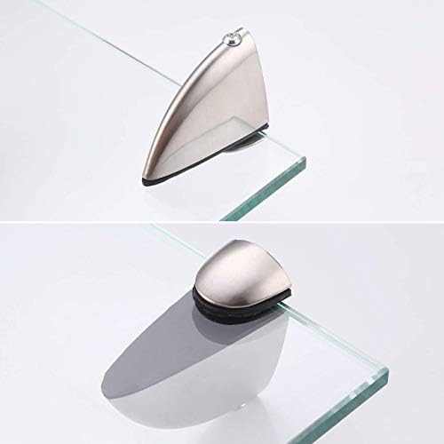 KES 137-Inch Floating Glass Organizer Shelf with Brushed Nickel Finish