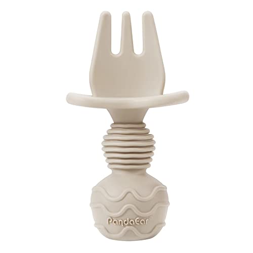 PandaEar 4-Pack Silicone Baby Spoon Fork Set for Weaning