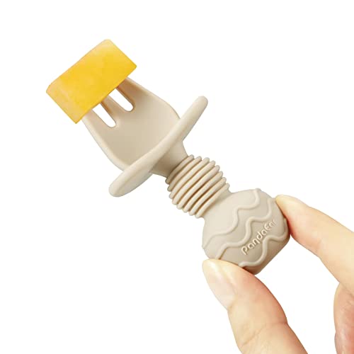 PandaEar 4-Pack Silicone Baby Spoon Fork Set for Weaning