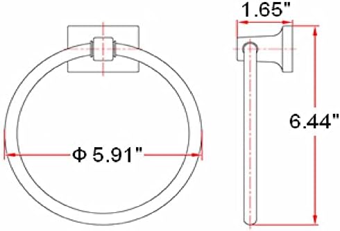 Zinc 6-Inch Oil-Rubbed Bronze Towel Ring with 1-Year Warranty