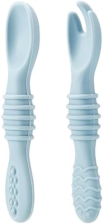 PandaEar 6 Pack Silicone Baby Spoons Forks