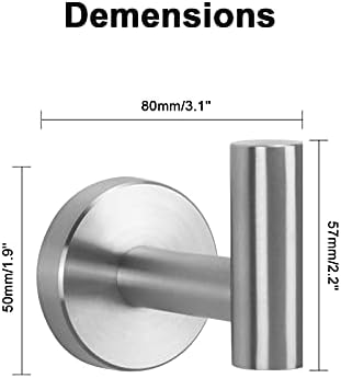 NearMoon 4-Piece Stainless Steel Robe Hook Set