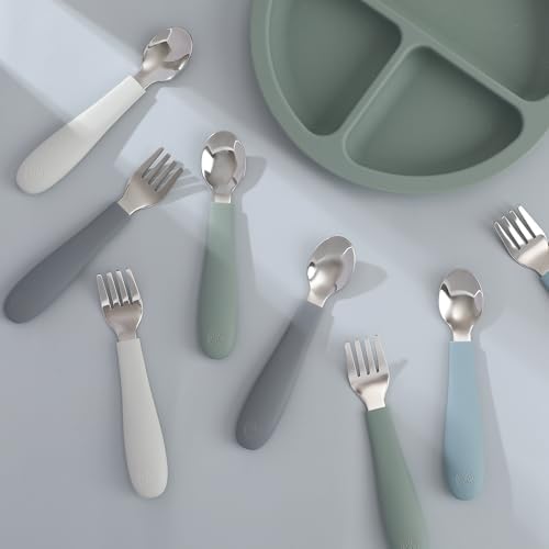 CoixFoam Toddler Utensils Set of 8 Safe for Self Feeding