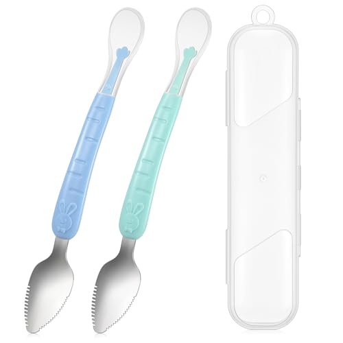 Lallisa 2 Pcs Double Head Baby Silicone Food Spoon for infants