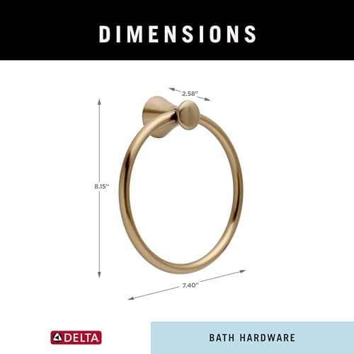 Delta 73846-CZ Towel Ring Champagne Bronze Space-Saving Bathroom Accessory