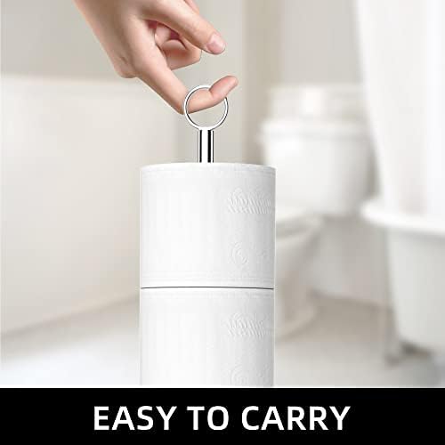 Modern Stainless Steel Toilet Paper Holder Stand with 4 Rolls Capacity
