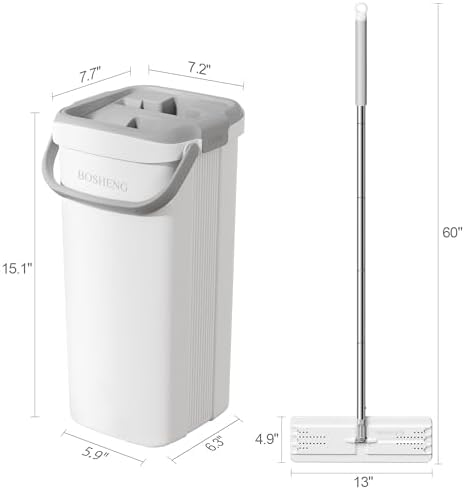Dual Tank Mop Bucket Set with Extendable Handle for Efficient Cleaning