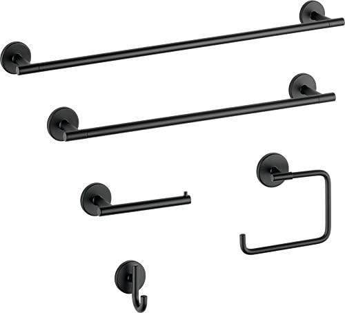 Delta Trinsic Hand Towel Holder - Matte Black Durable Rust-Resistant