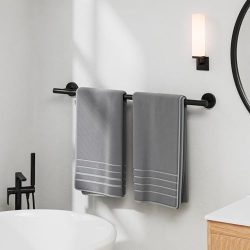 Matte Black Towel Bar 24-Inch Stainless Steel