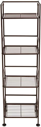 Amazon Basics 4-Tier Iron Tower Sturdy Bathroom Shelf Black