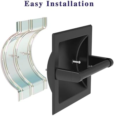 Matte Black Recessed Toilet Paper Holder