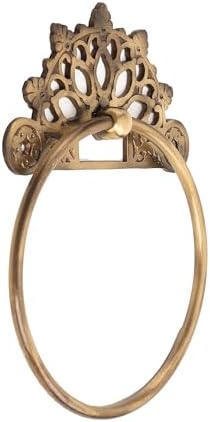 Victorian Towel Ring Solid Brass Antique 6 inches