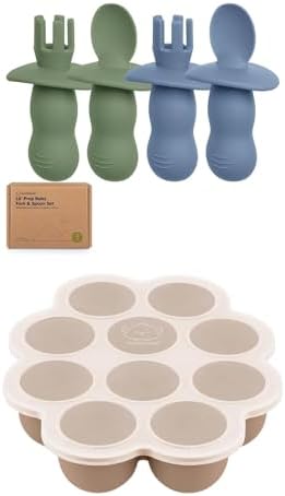 KeaBabies 4 Pack Silicone Baby Utensils Set