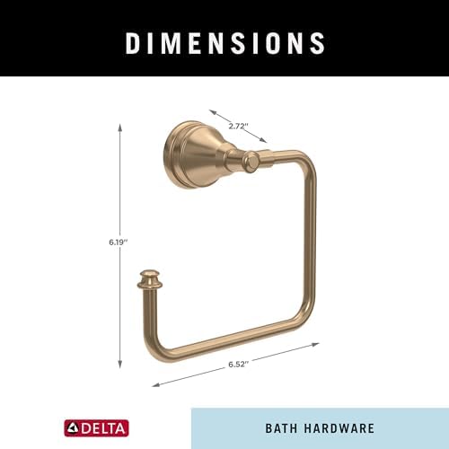 Delta Mylan 1-Pack Towel Ring Holder Champagne Bronze - Bathroom Kitchen Accessory