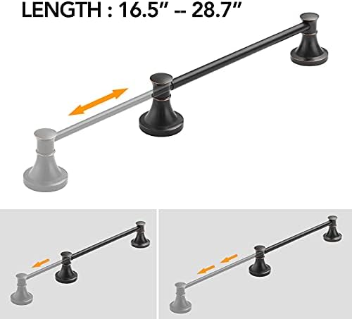 BESy Adjustable Bronze Towel Bar Round