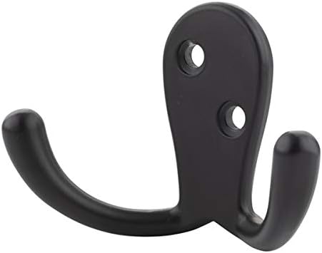Curved Zinc Robe Hook Set Flat Black 5-Pack