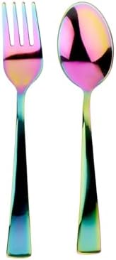 Ahimsa Kids Flatware Set - Stainless Steel Toddler Utensils BPA Free Dishwasher Safe Rainbow