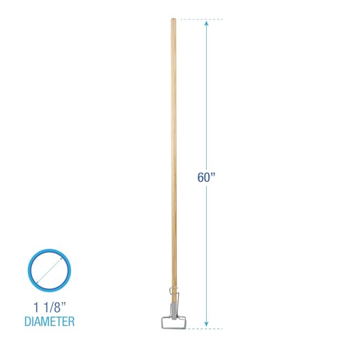 Spring Grip Metal Head Mop Handle for 60 Wood Mop Heads