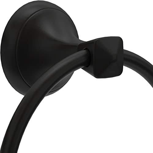 Sturdy Matte Black Bath Towel Holder Ring