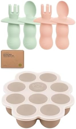 4-Pack Silicone Baby Spoons Forks Set for Safe BLW