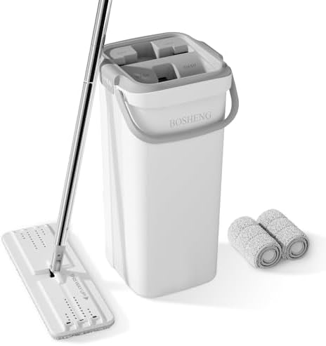Dual Tank Mop Bucket Set with Extendable Handle for Efficient Cleaning
