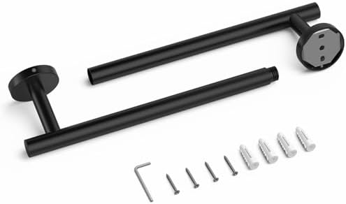 USHOWER Matte Black Bathroom Hardware Set for Modern Bathrooms