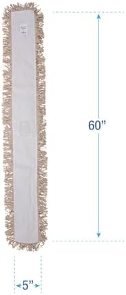 Boardwalk BWK1360 60x5in Hygrade Cotton Dust Mop Head - White