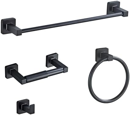 Matte Black Bathroom Hardware Set 4 Pieces