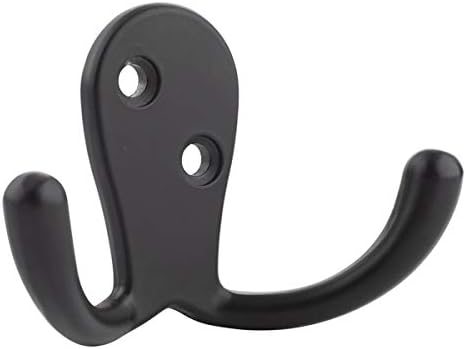 Curved Zinc Robe Hook Set Flat Black 5-Pack