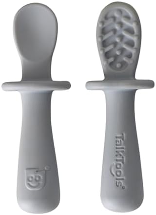 Exclusive TalkTools ITSY Tiny Silicone Spoons Twin Pack for Kids Toddlers