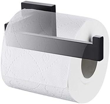 Stainless Steel Matte Black Toilet Paper Holder Rustproof Easy to Mount